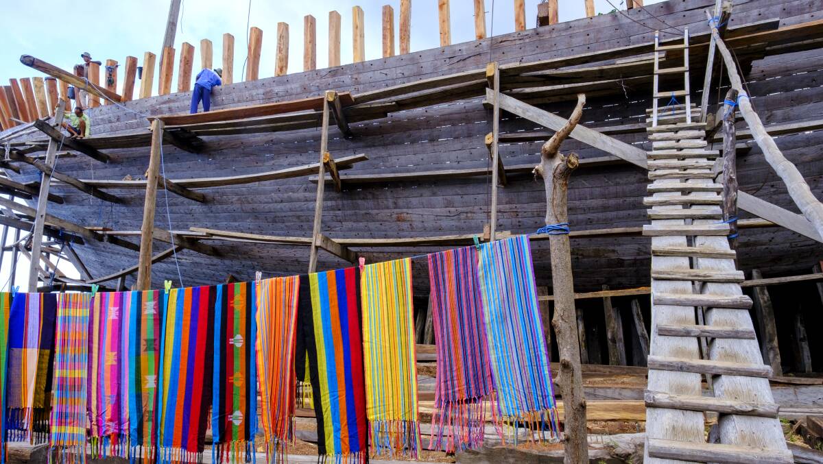Boat building and colourful weaves. Picture: Lynn Gail