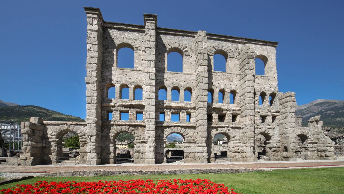 Roman ruins in Aosta.
