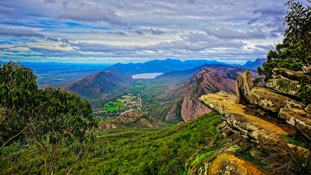 View from Grampians National Park over Halls Gap. Picture: Getty Images