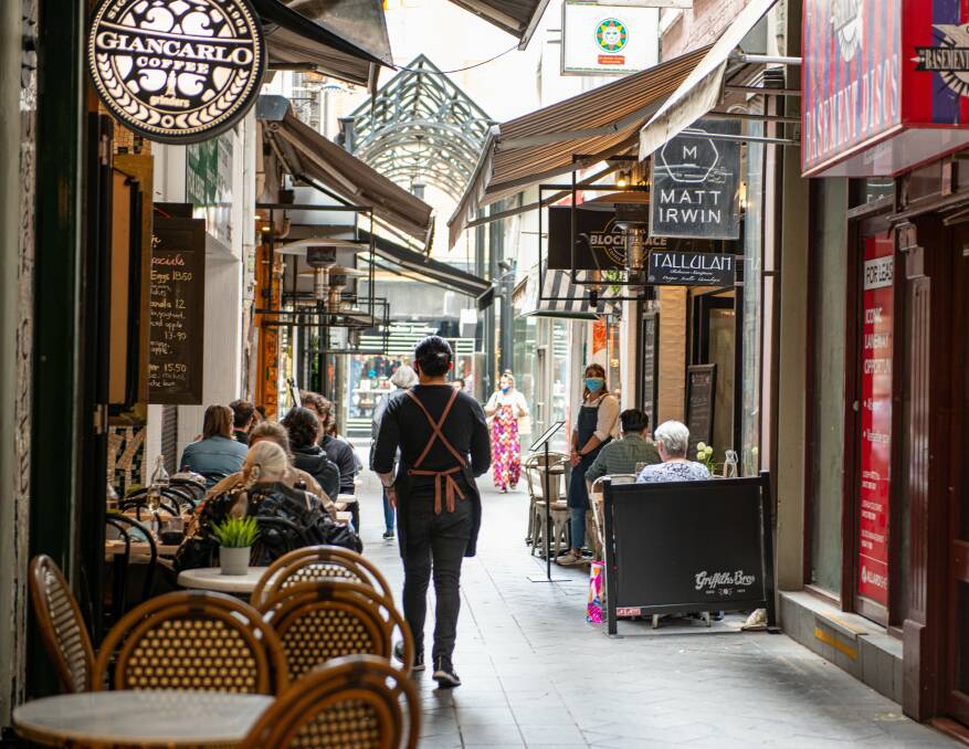 Laneway dining in the Melbourne CBD.
