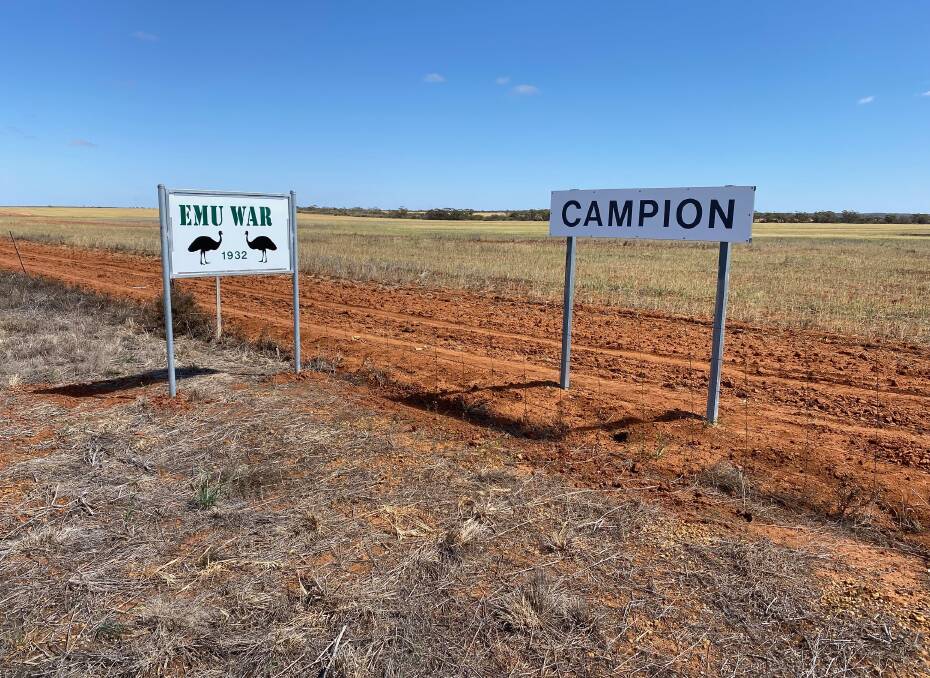 The Emu War sign. Picture: Mark Dapin
