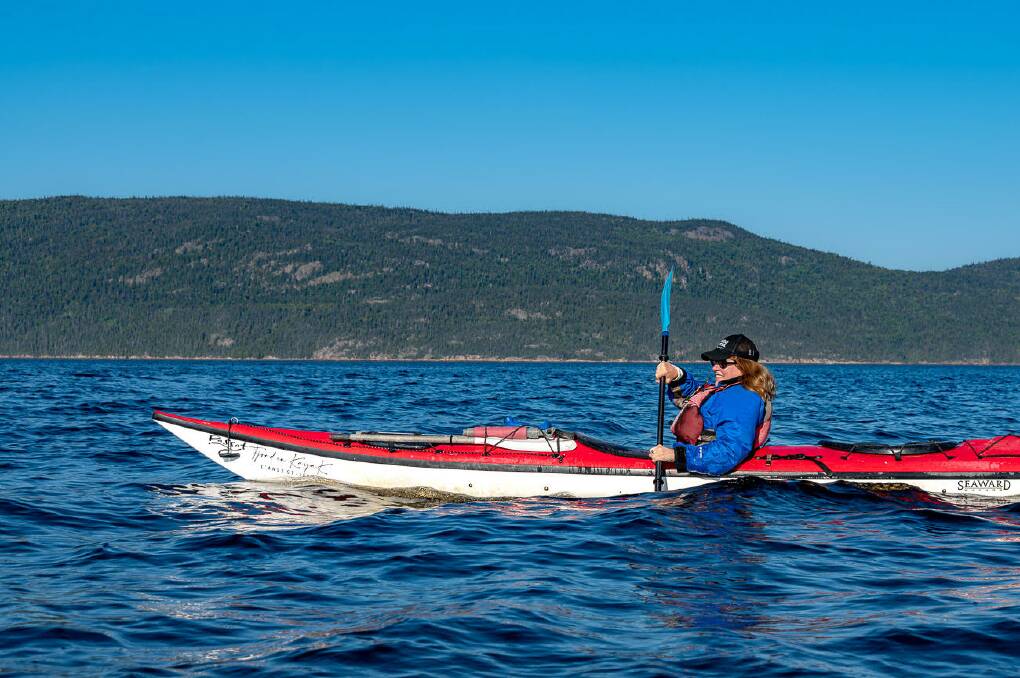The writer kayaking on Saguenay Fjord. Picture: Marck Guttman