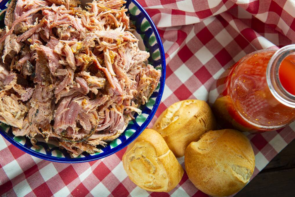 Pulled pork with vinegar barbecue sauce. Picture: Getty Images