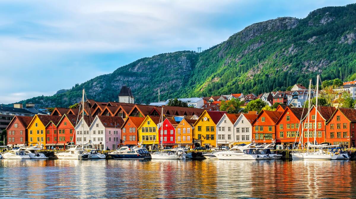 The colourful townhouses of Bergen.
