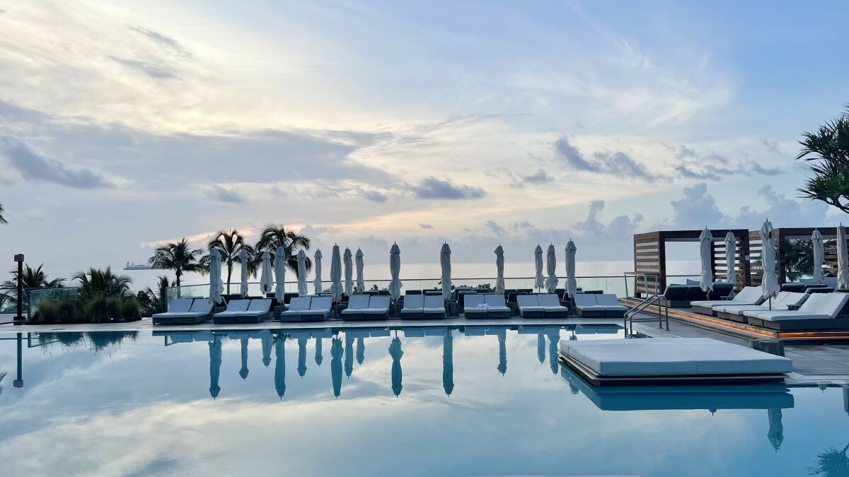 One of the four swimming pools at 1 Hotel South Beach.