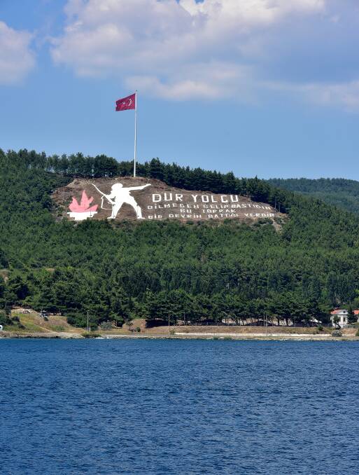 The Dur Yolcu memorial on the Dardanelles.