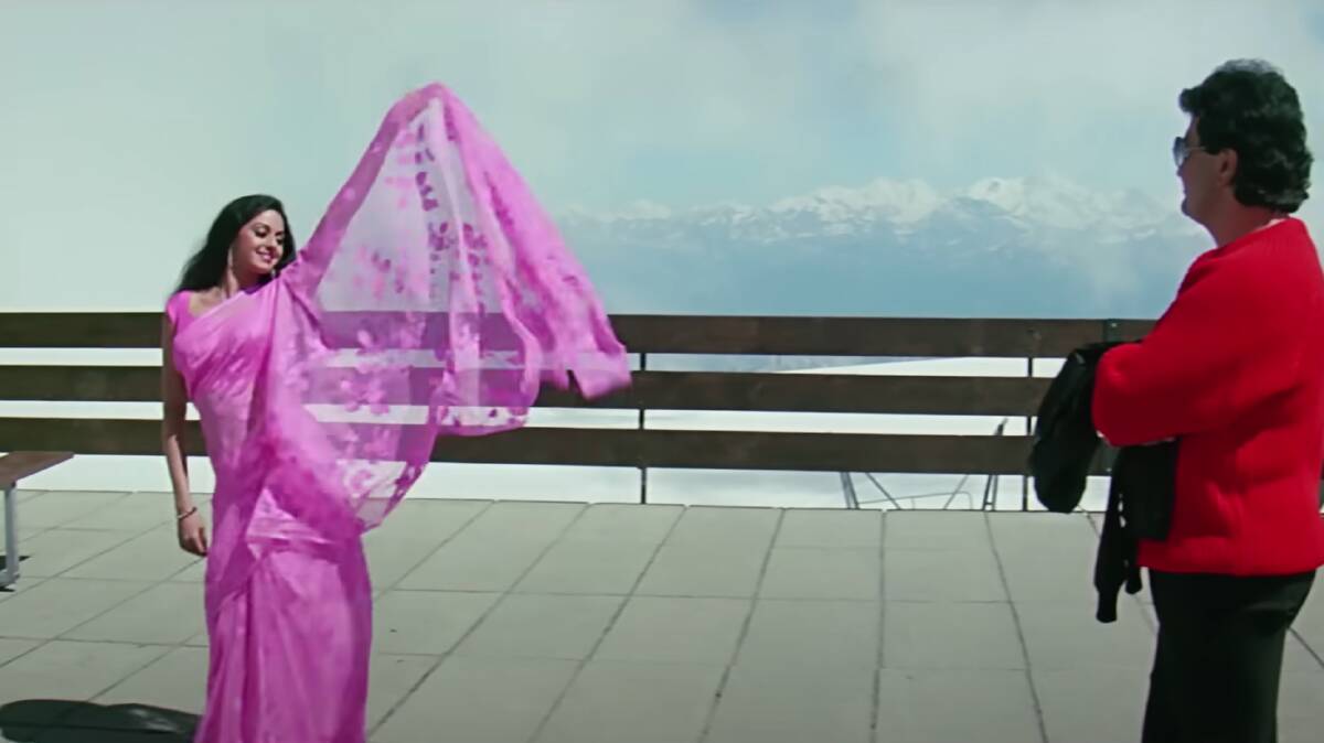 A still from Bollywood movie, Chandni, filmed in Switzerland.