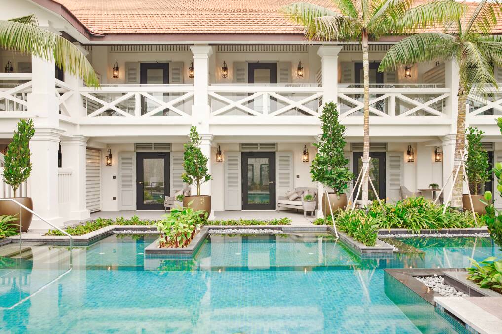 Ground-floor rooms have direct access to the pool.