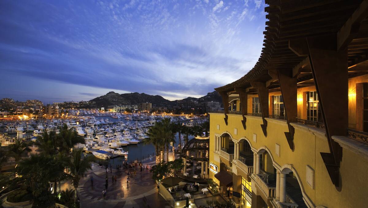 Restaurants and shops at the Marina in Cabo San Lucas. Picture: Getty Images