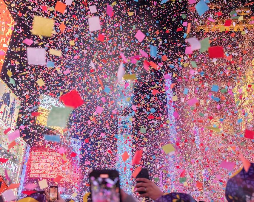 One-and-a-half tonnes of confetti at Times Square in New York. Picture: Shutterstock