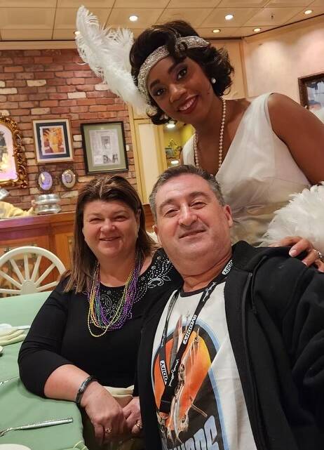 Sydney couple Kaye and Leon Blavias with Tiana on the cruise. Picture supplied 