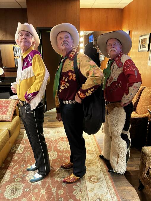 Veteran country and western trio Riders in the Sky, backstage at The Grand Ole Opry. Picture: John Hanscombe