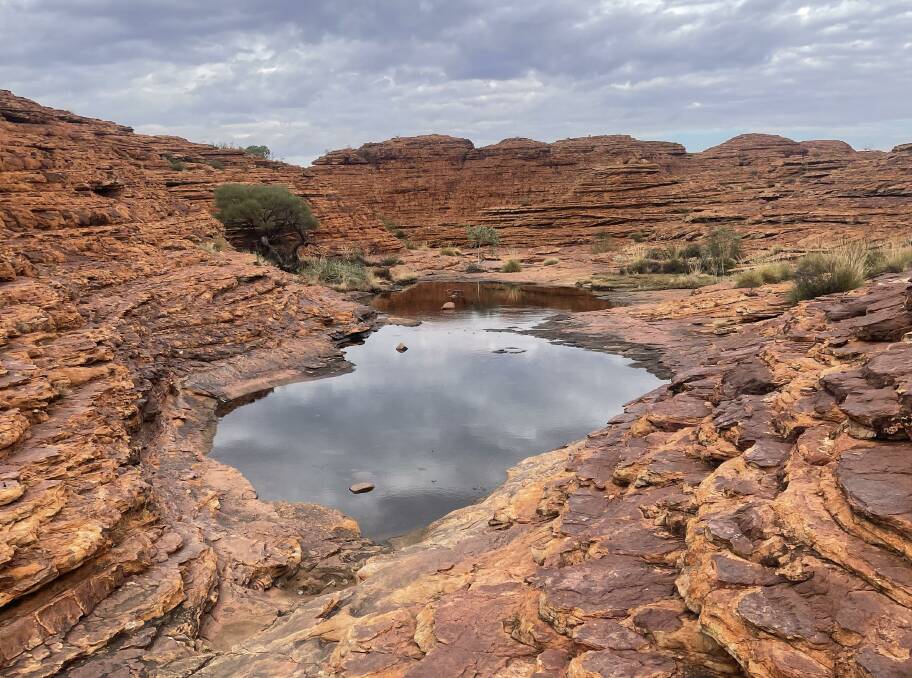 The ancient rock platforms of Kings Canyon feature fossils that pre-date dinosaurs. Picture: Josh Leeson 