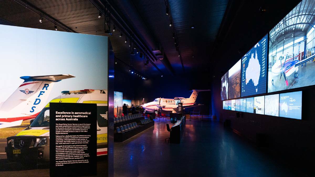 The Flying Doctor Visitor Experience includes screens with live flight data of the RFDS planes.