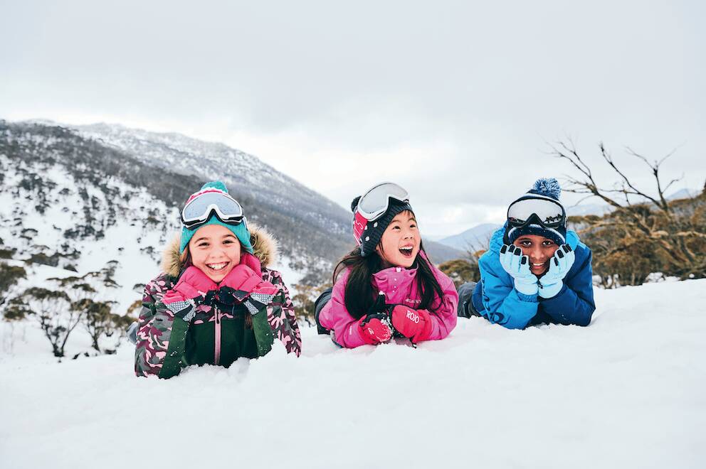 Kids enjoying the NSW snow