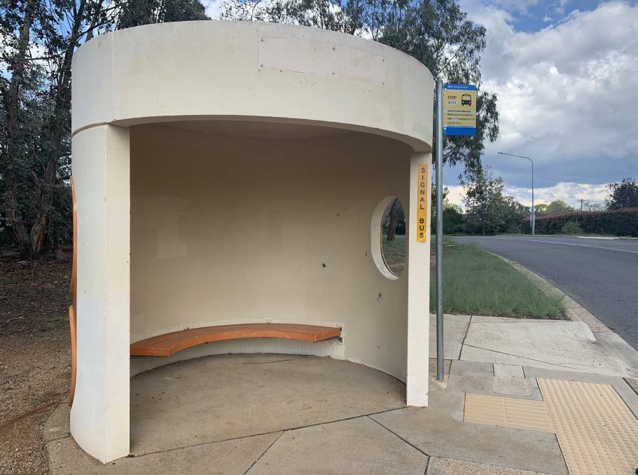  A Clem Cummings-designed Canberra bus shelter. Picture: Tim the Yowie Man