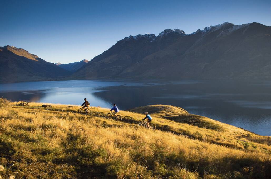 Cycling in Queenstown.