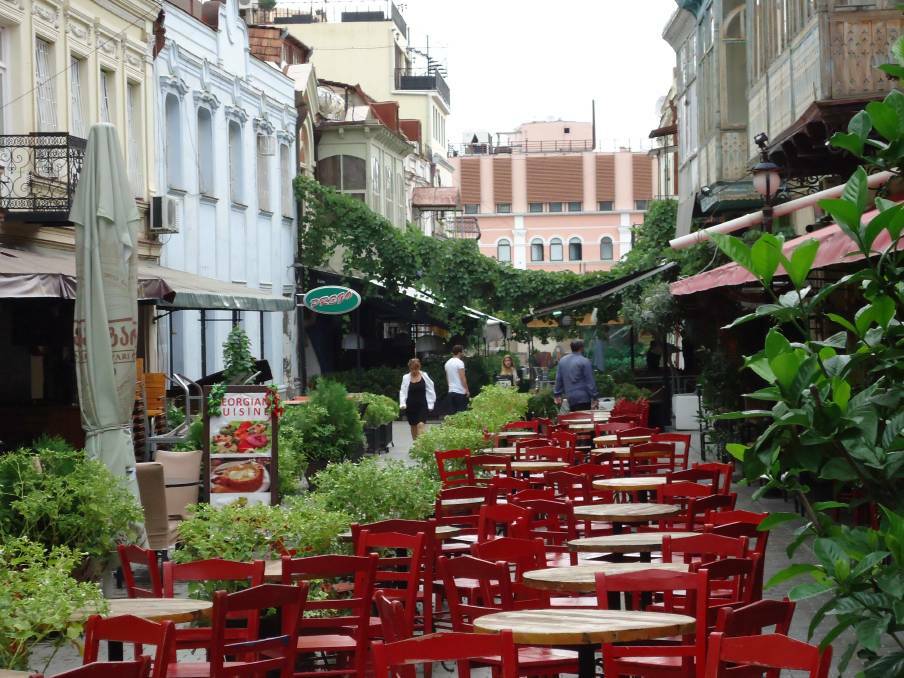 Cafes and restaurants have sprung up along the narrow streets of Tbilisi’s Old Town.

