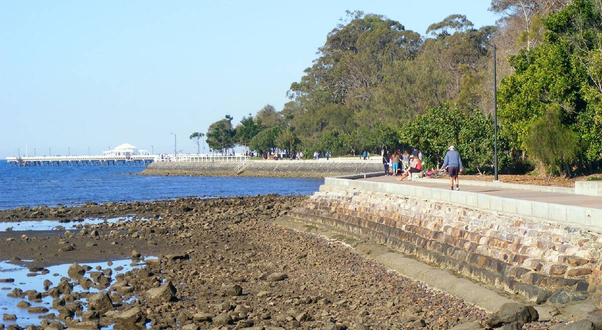 Sandgate foreshore looking towards Shorncliffe Pier.