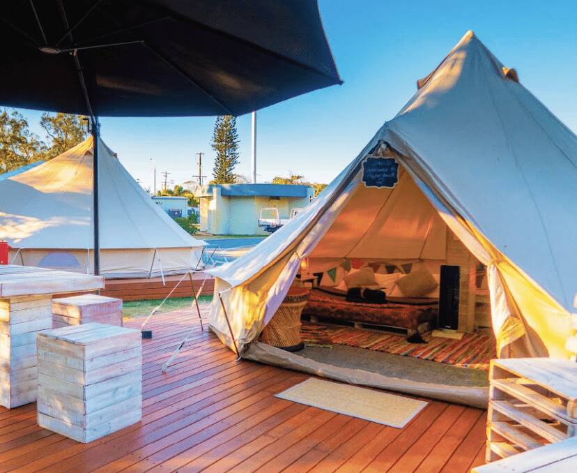 A glamping tent in Caloundra.