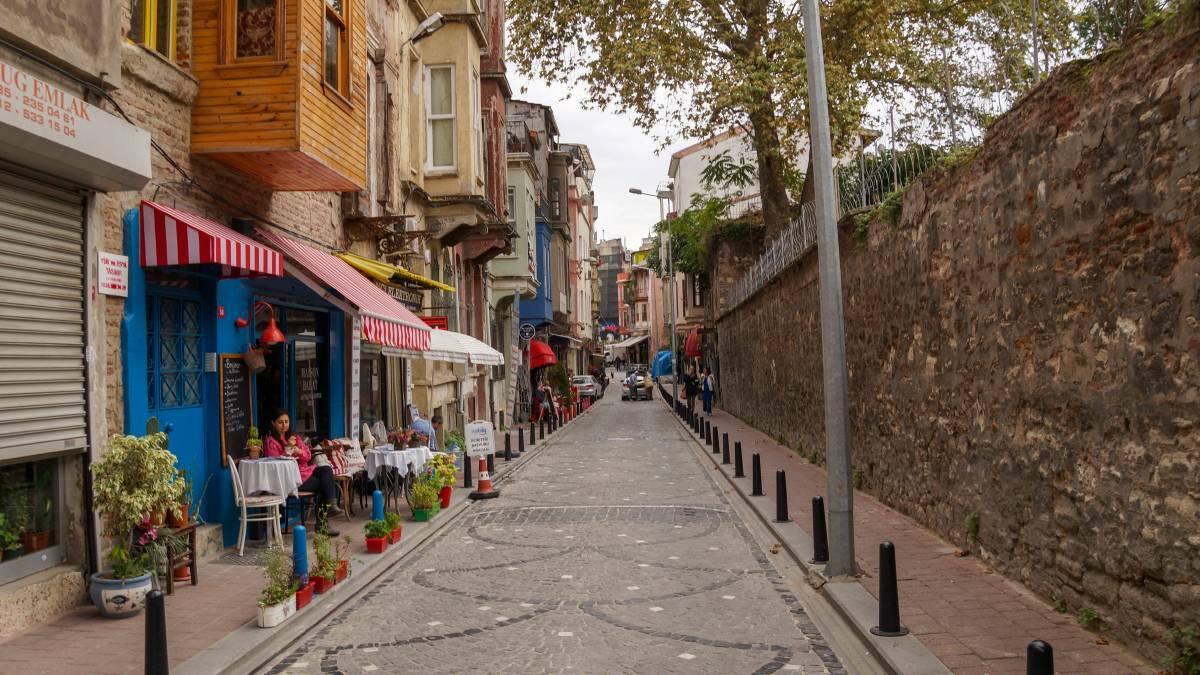 Cafes on Vodina St in Balat, Istanbul. Picture: Megan Dingwall