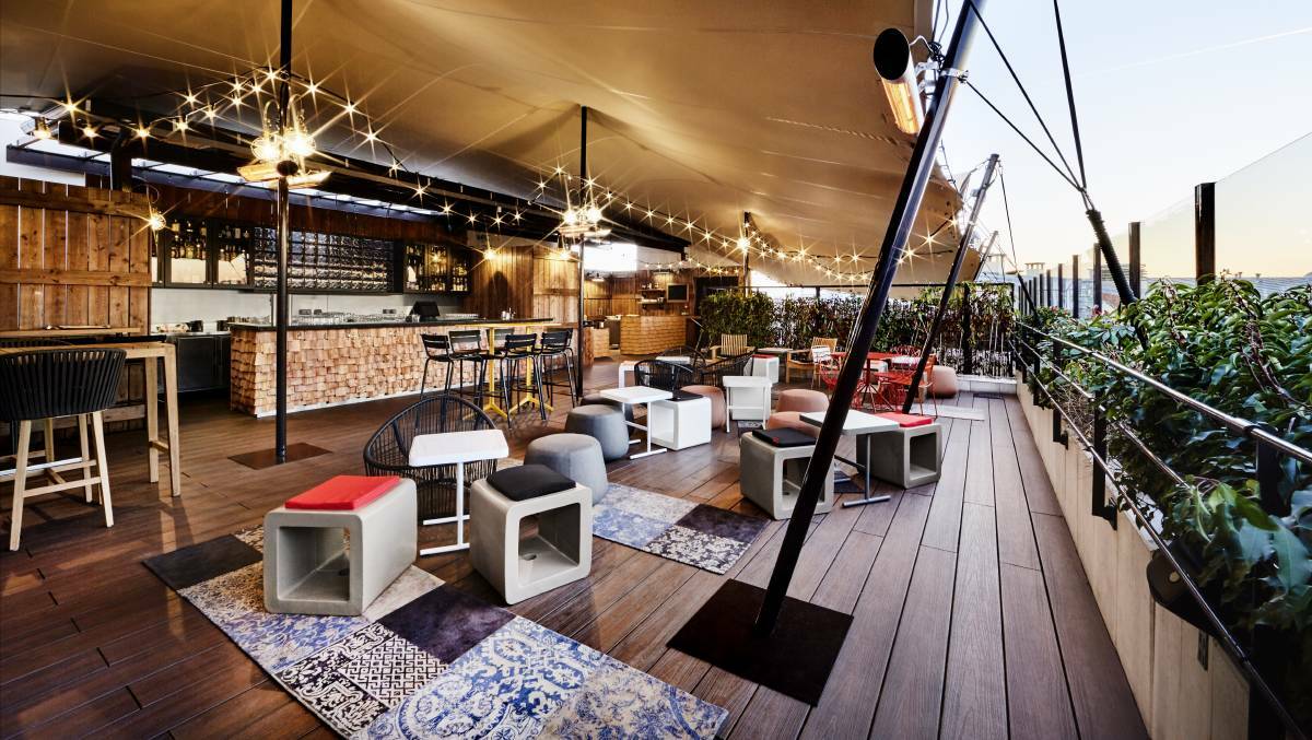 The rooftop of the Generator hostel in Paris, France.