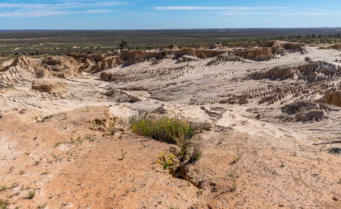 A view across Lake Mungo from the Mungo Loop Track.