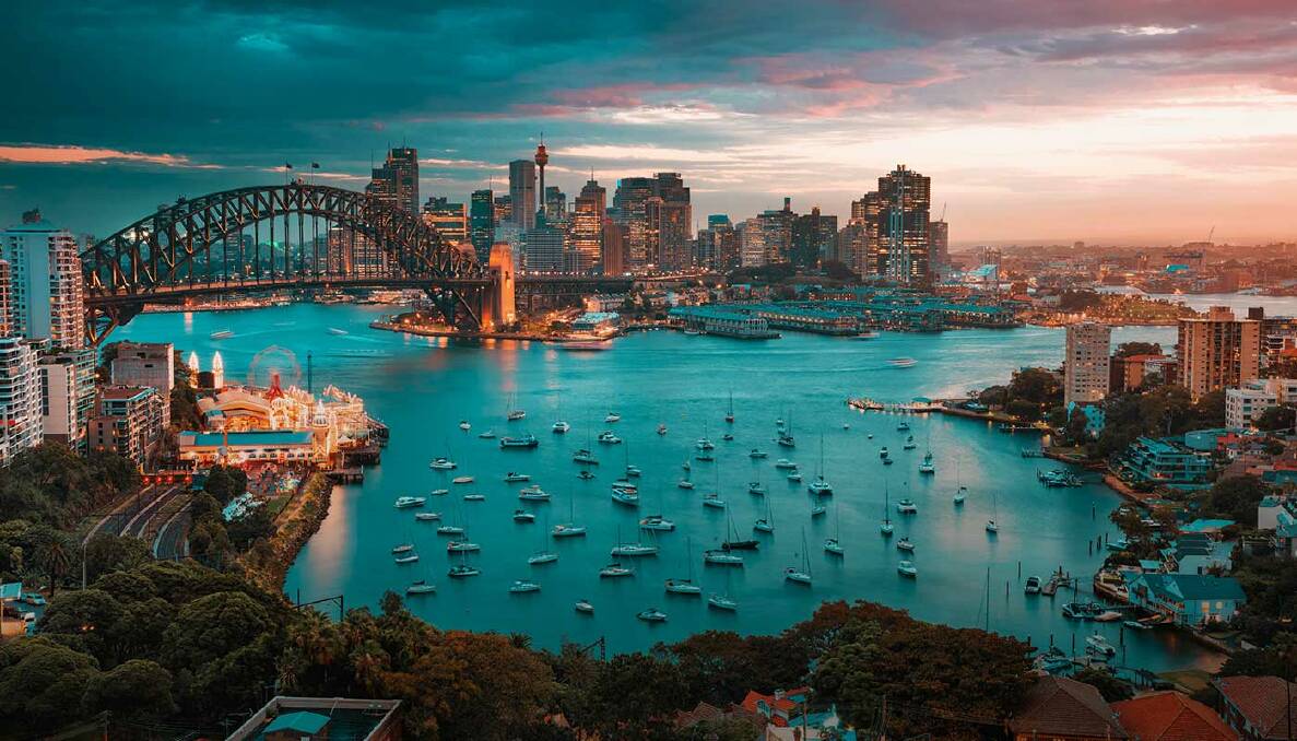 Sydney Harbour by dusk.