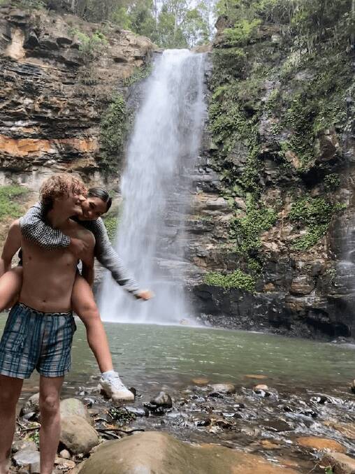 My Girlfriend and I in the bliss of Clover Falls, unaware of what lay ahead