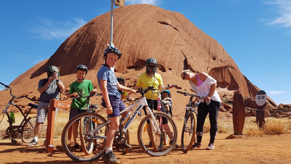Cycling at Uluru. 