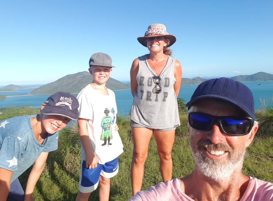 The writer and her family atop an abandoned island, The Whitsundays, Queensland.